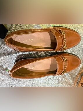 Clarks Women’s Cognac Patent Leather Slip-On Loafers